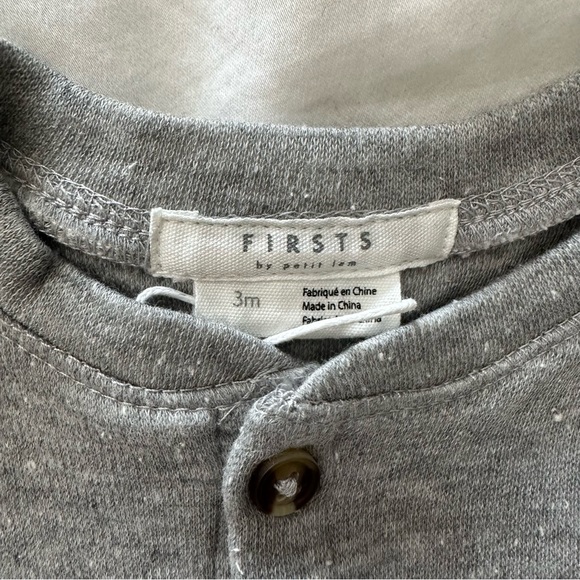 Firsts by Petit Lem - Heather Grey Romper - Picture 3 of 5